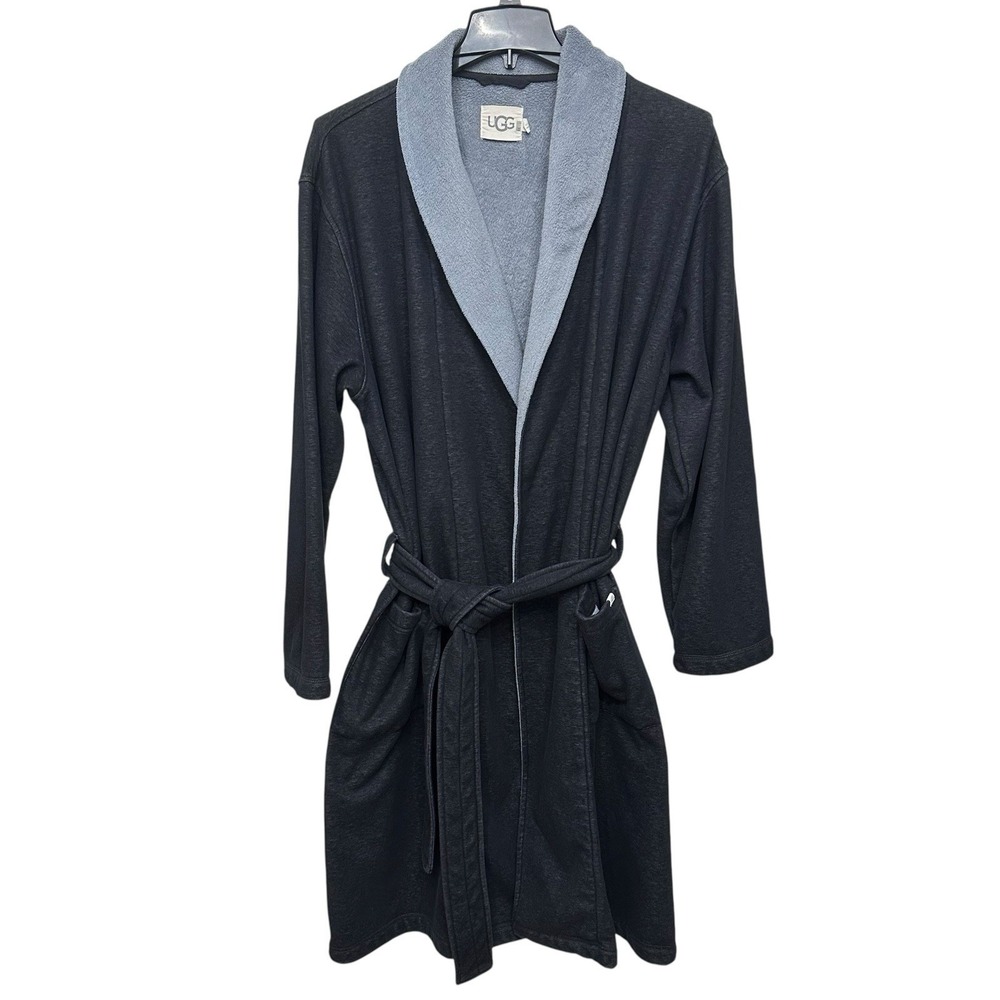 UGG Men's Robinson Robe Charcoal Gray Lined Size L/XL Long Sleeve‎ Pockets